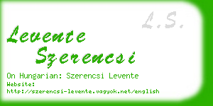 levente szerencsi business card